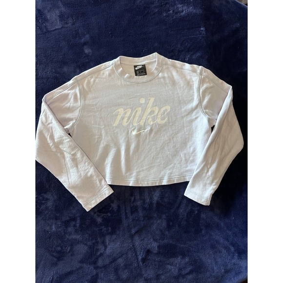 Nike Tops - Nike Womens Cropped Crewneck Sweatshirt Long Sleeve  M Light Purple‎ Casual